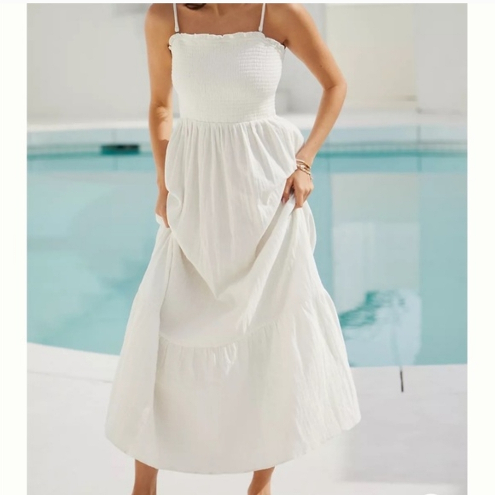Anthropologie The Marisol Smocked Gauze Maxi Dress XL - Picture 1 of 3
